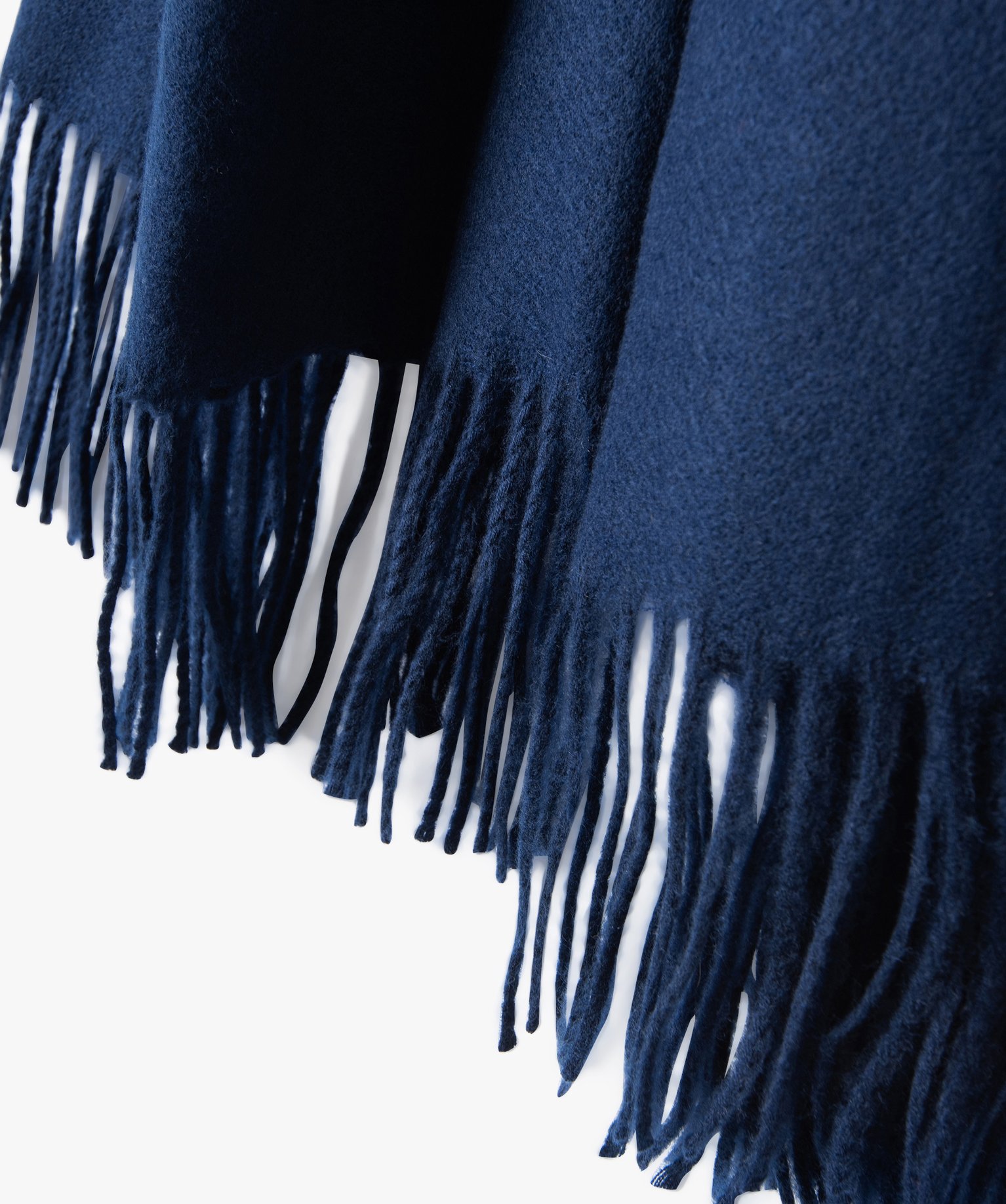 écharpe à franges souple et douce femme bleu | GEMO