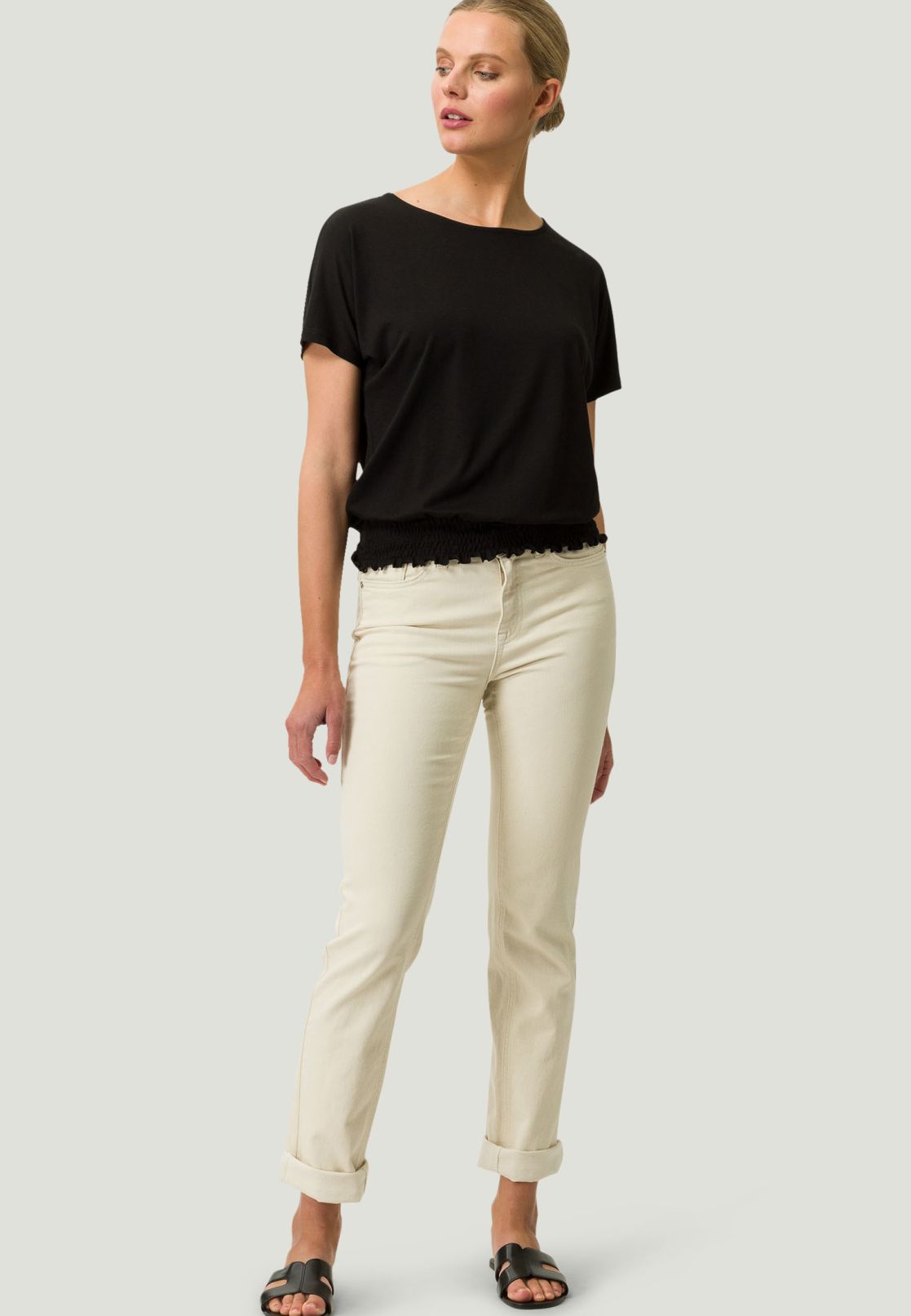 Shirt kurzarm mit gerafften Saum