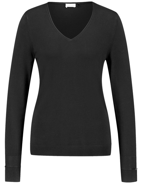 Langarmpullover aus nachhaltigem Feinstrick