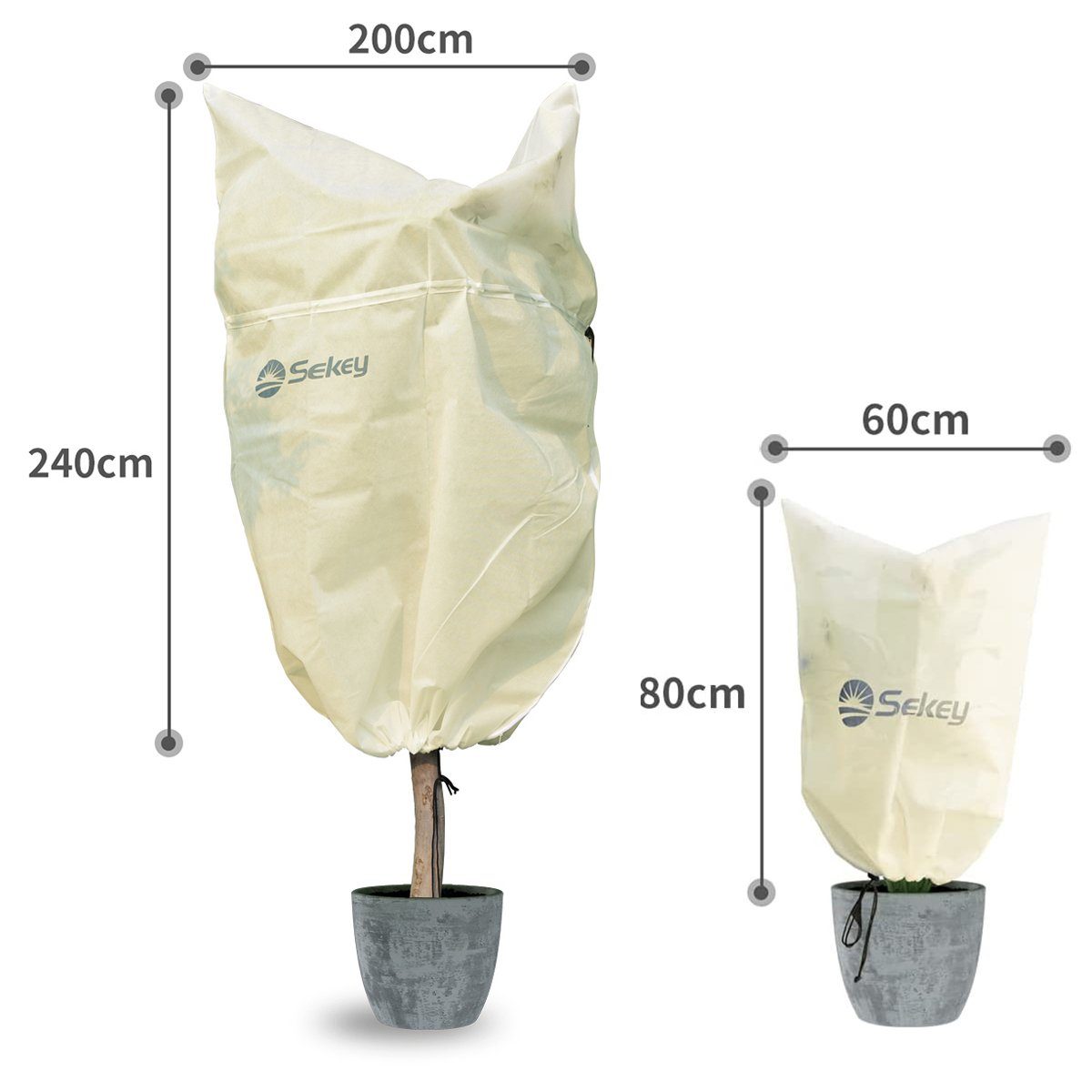 Sekey Winterschutzhaube 3-St Winterschutz für Pflanzen Kübelpflanzensack