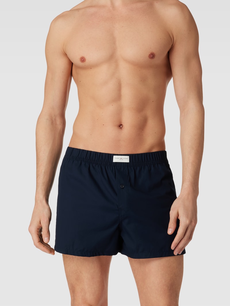 Boxershorts mit Label-Patch im 3er-Pack Modell 'WOVEN' in hellblau