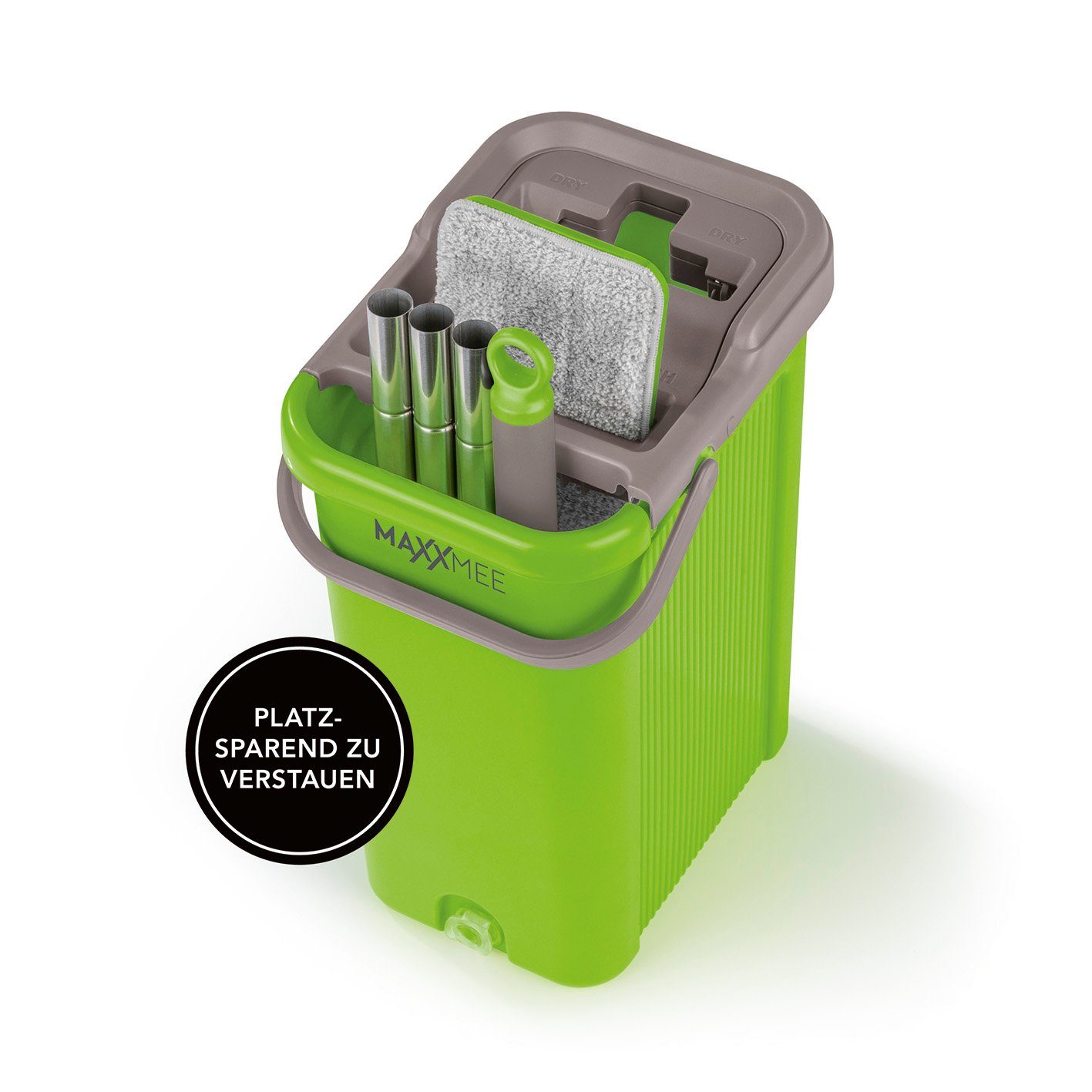 MAXXMEE Wischmopp Komfort-Mopp Smart 7,5 l - Bodenwischer - Eimer 2-Kammer-System - limegreen