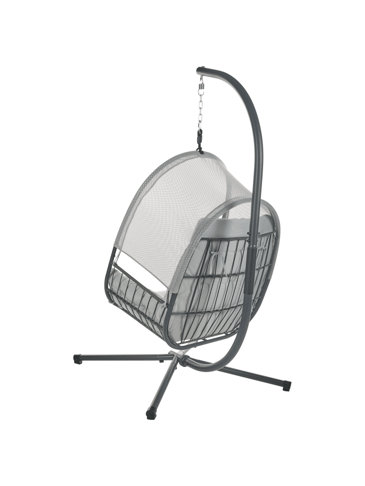 Beliani Hängesessel ALVIANO in Grau - (W) 98 x (H) 196 x (L) 136 cm günstig kaufen onesize
