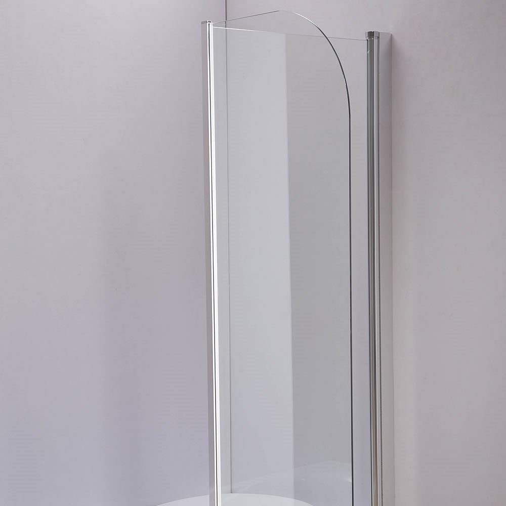 Mucola Badewannenaufsatz 133CM Glas Duschabtrennung Duschwand Badewannenaufsatz Faltwand