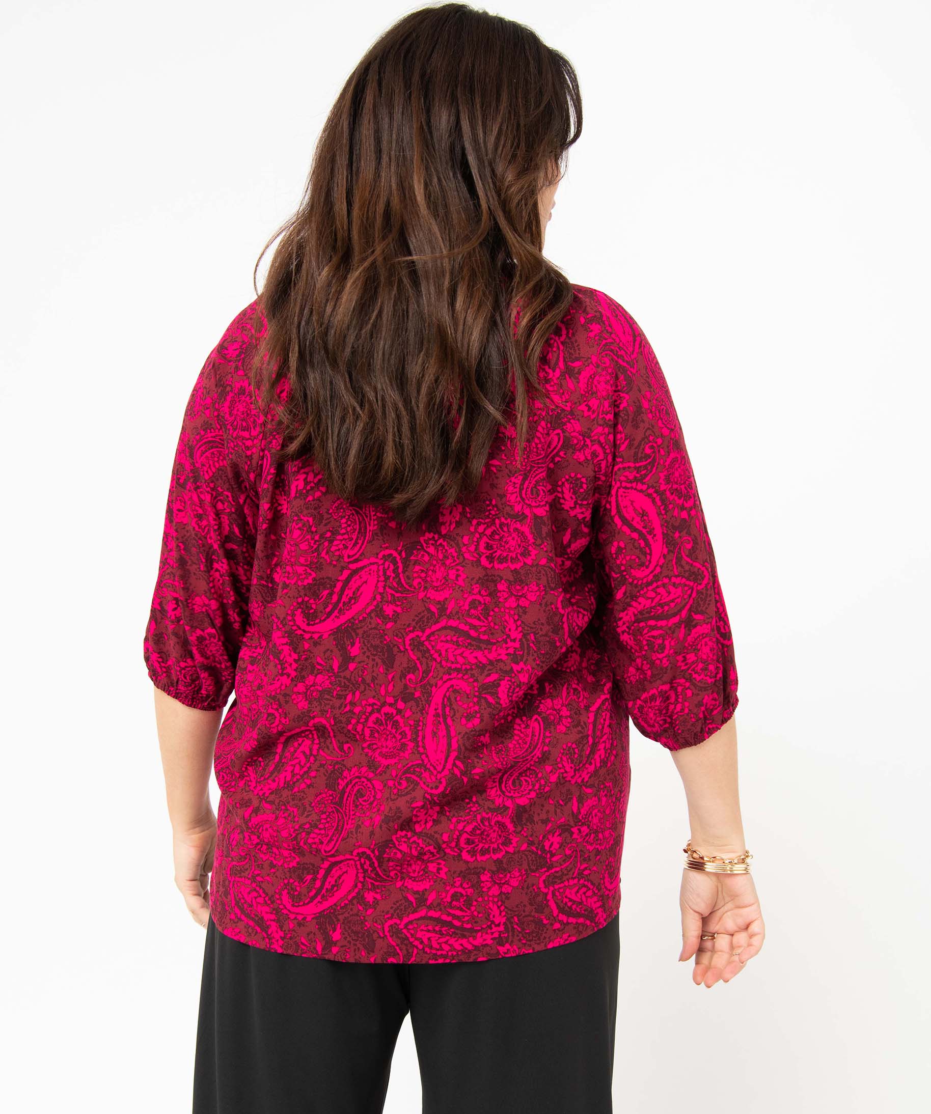 Blouse imprimée à manches 3/4 femme grande taille imprime | GEMO