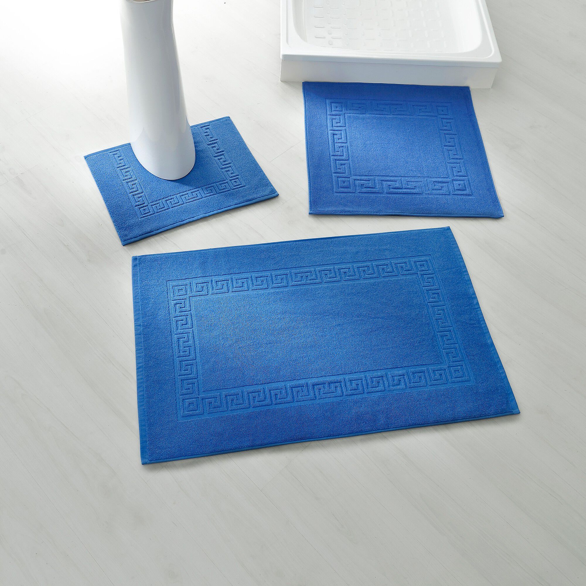 Tapis de bain éponge liteau motif frise grecque