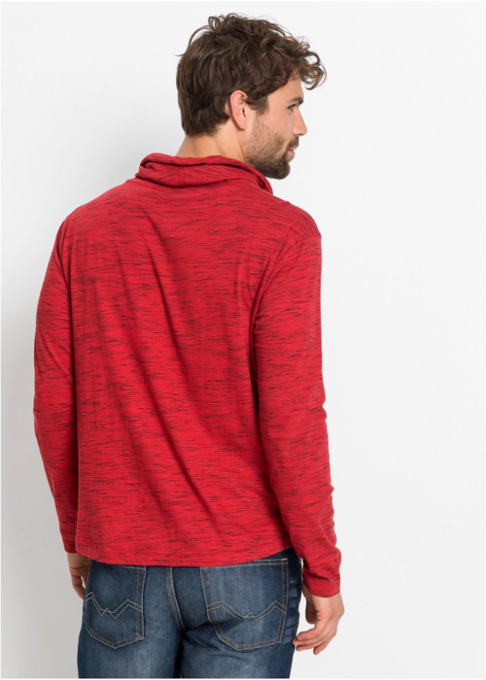 Langarmshirt m. Schalkragen