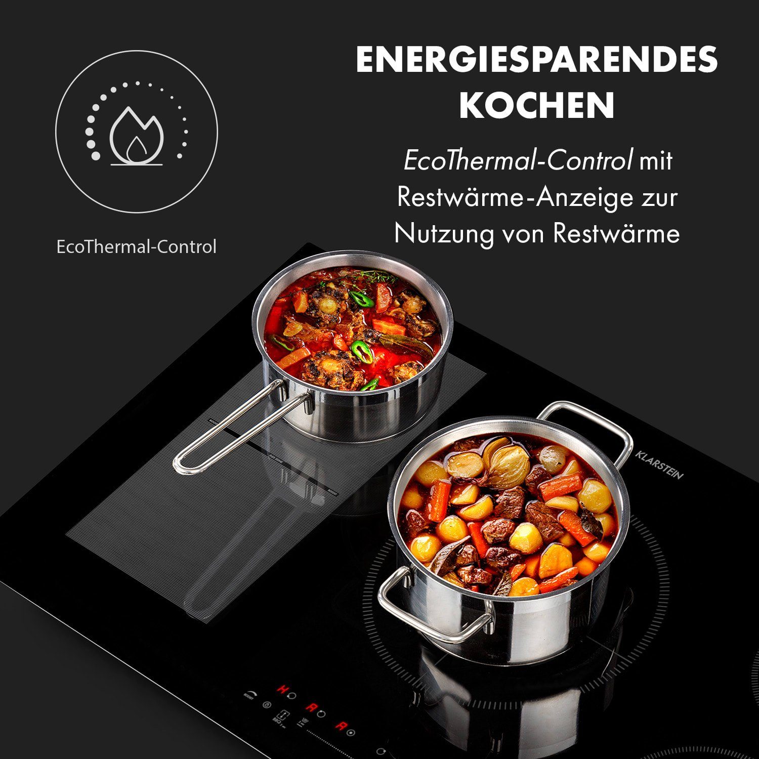 Klarstein Induktions-Kochfeld Delicatessa 90 Hybrid Einbaukochfeld Induktion 5 Zonen 7400W CP4-Delicatessa90Hy, Einbau Induktionsherd 5 Kochfelder Platten Elektro Induktionskochfeld