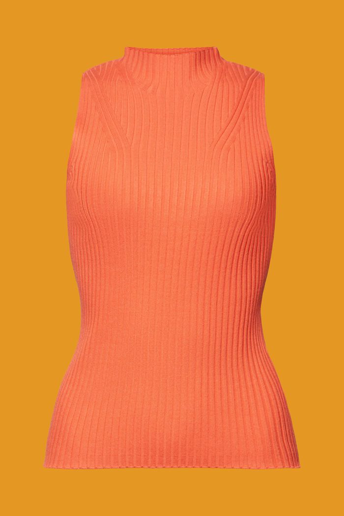 Ärmelloser Rippstrickpullover