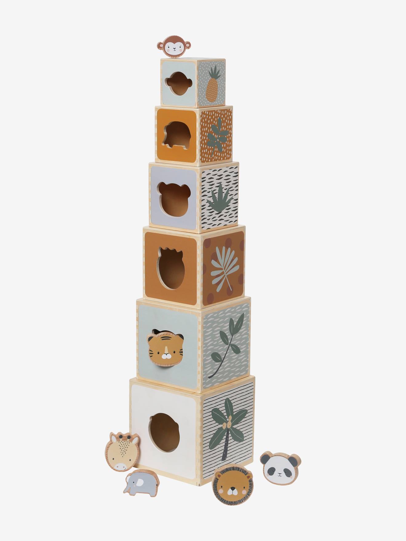 Tour de cubes avec formes à encastrer en bois FSC® tanzanie