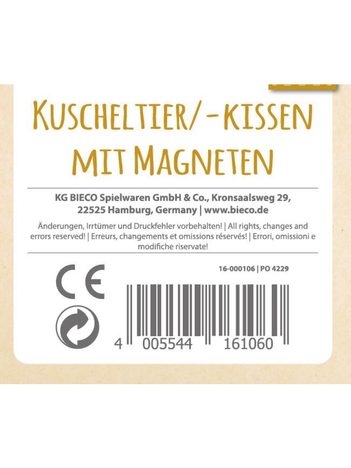 Bieco Spielwaren Plüsch Kuscheltier Igel mit Magneten - ab Geburt in Braun günstig kaufen onesize
