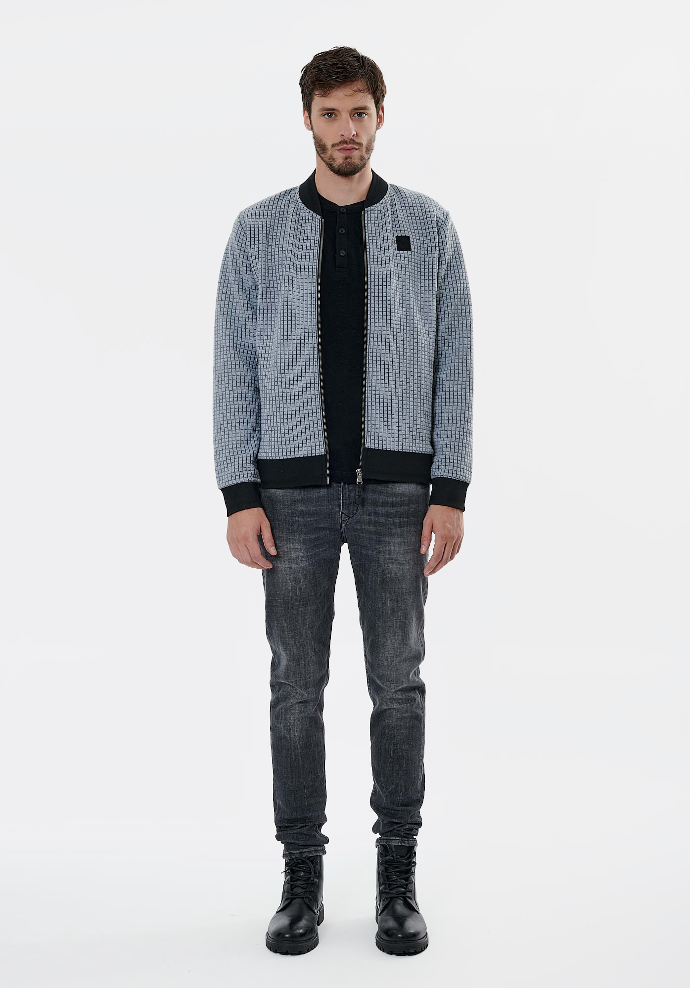 TED    Sweat zippé gris homme