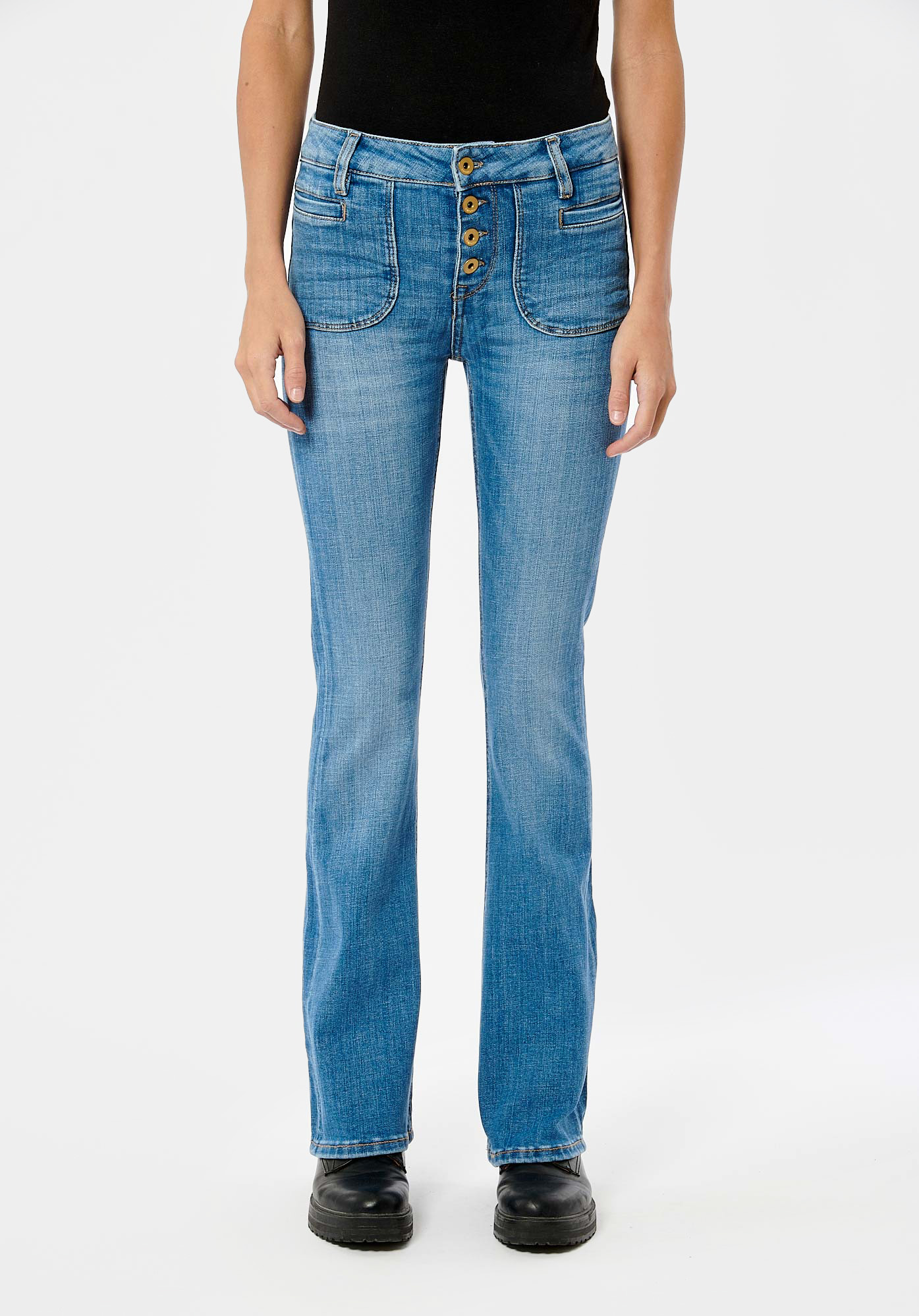 LUCKY  Jean bootcut bleu Femme