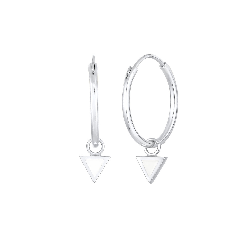 Elli Elli Boucles d'Oreilles Boucles créole pour dames en émail triangulaire en 925/10 Boucles d'oreilles