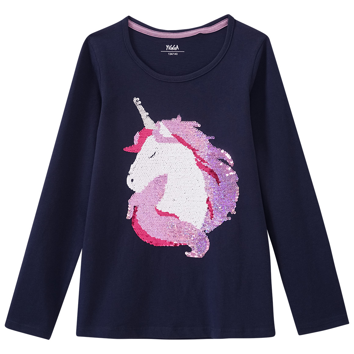 Mädchen Langarmshirt mit Wendepailletten