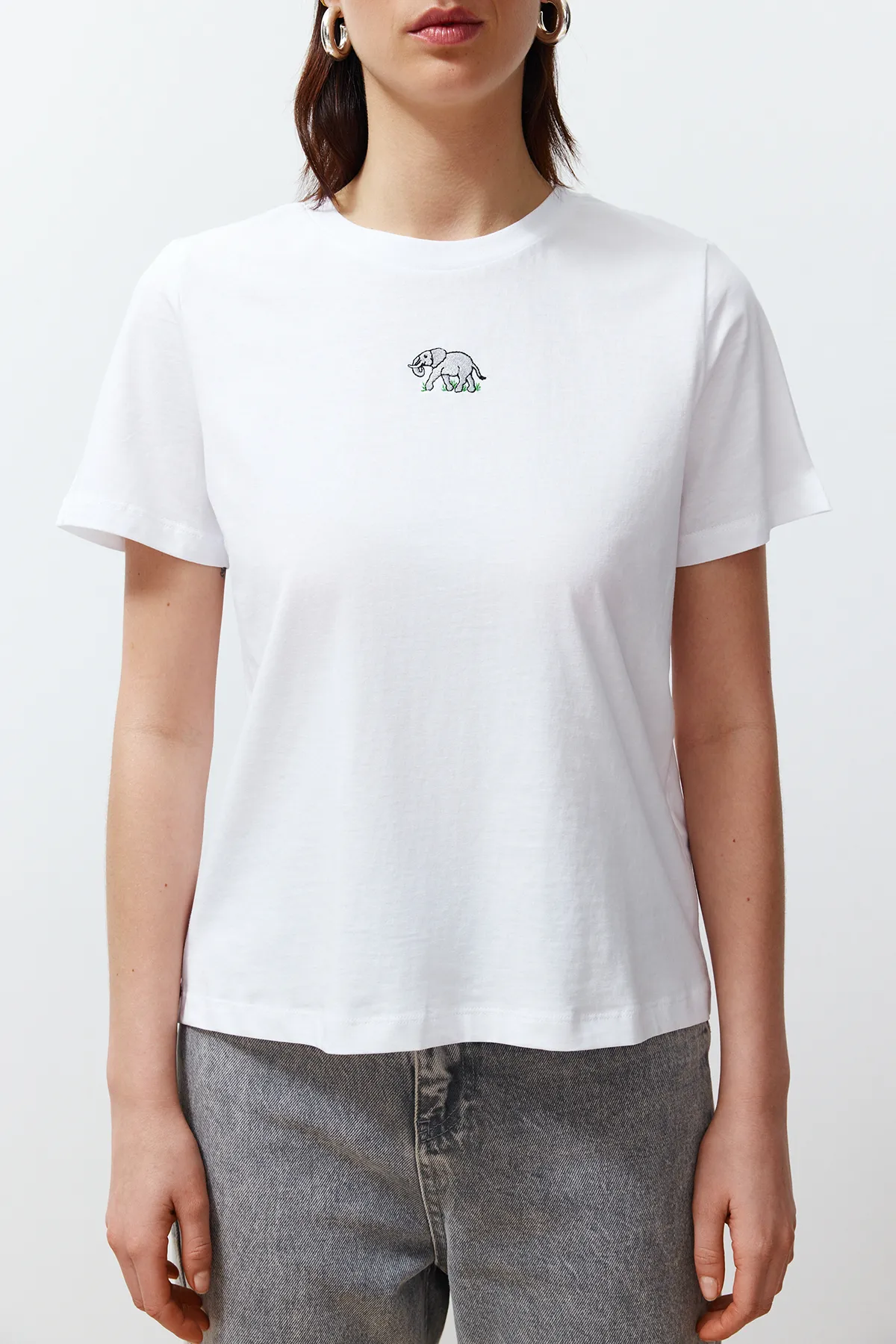 Trendyol Collection  T-Shirt - Weiß - Regular Fit