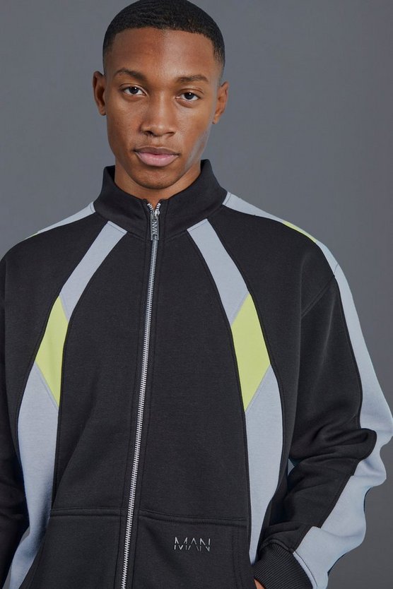 Man Active Oversize Colorblock Trainingsoberteil
