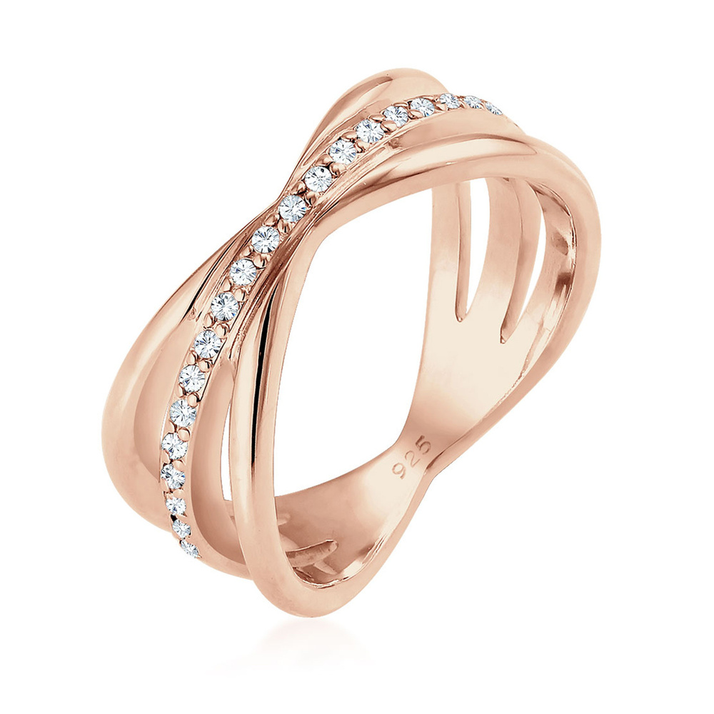 Elli PREMIUM Elli PREMIUM Bague Wickelring Blogger Kristalle 925 Silber Bague