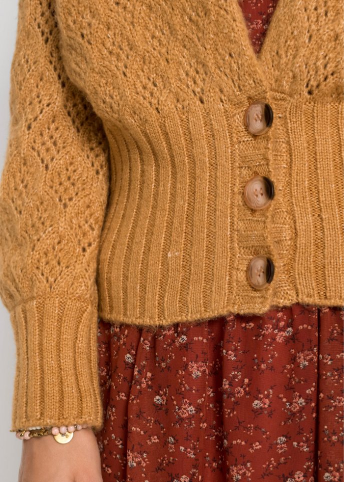 Strickjacke mit breitem Bündchen