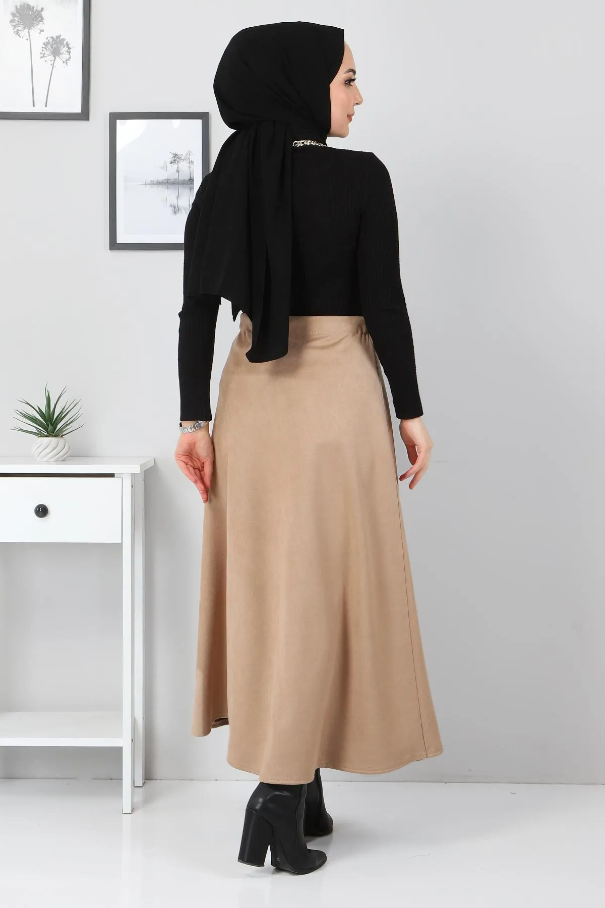 Tesettür Dünyası  Wildleder-Mevlana-Rock Tsd0036 Kamel