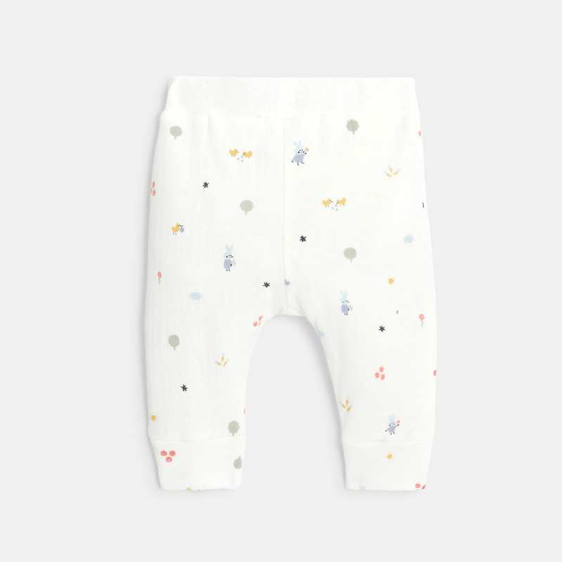 Pantalon confort bébé en maille tubique bio beige Absorba