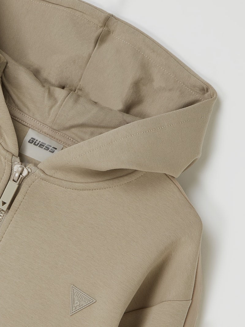 Sweatjacke mit Kapuze in camel