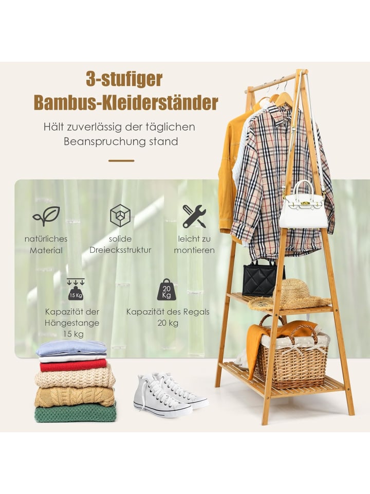 COSTWAY Kleiderständer 160cm in Beige günstig kaufen 160 cm