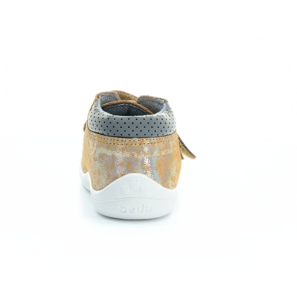 Beda Bella mit Membran und Hinterkappe (BF 0001/W/M/OP) goldene Barfuß-Stiefeletten