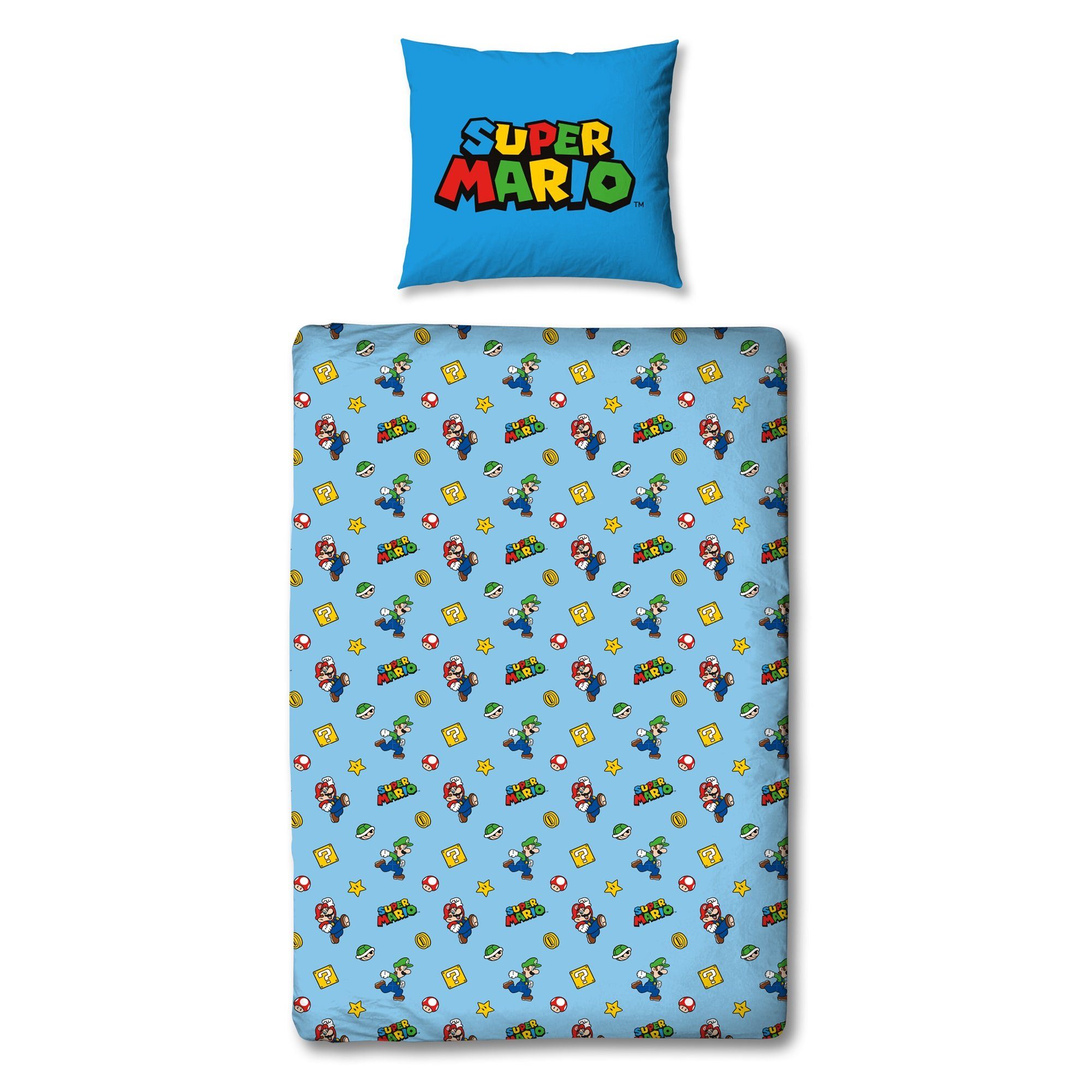 Kinderbettwäsche Flanell-Bettwäsche Super Mario 