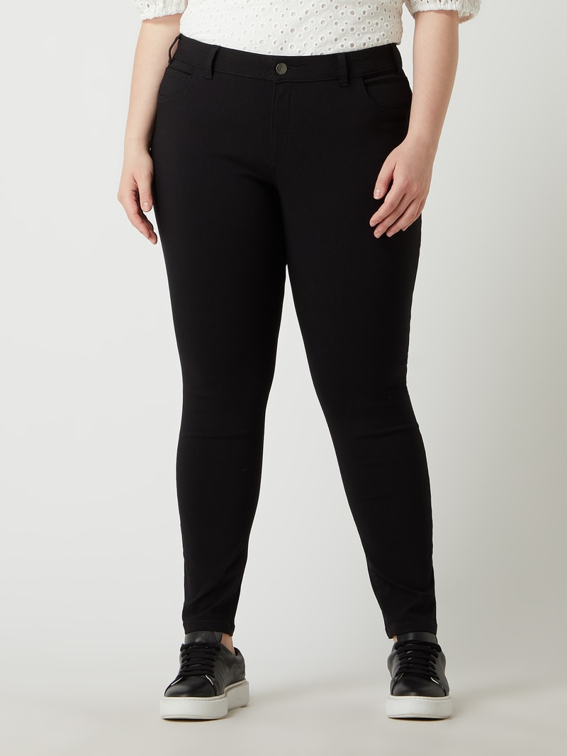 PLUS SIZE Jeans in schmaler Passform mit Stretch-Anteil in schwarz