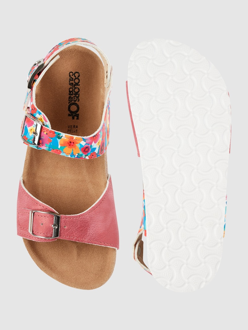 Sandalen mit floralem Muster in rosa