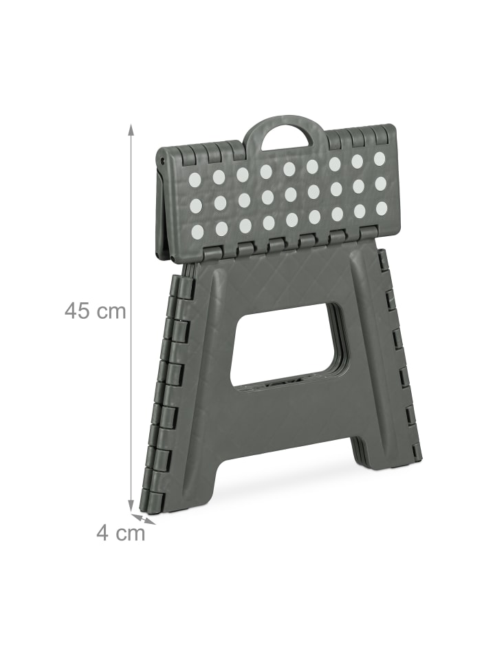 relaxdays Klapphocker in Hellgrau - (B)37 x (H)30 cm x (T)29 cm günstig kaufen onesize