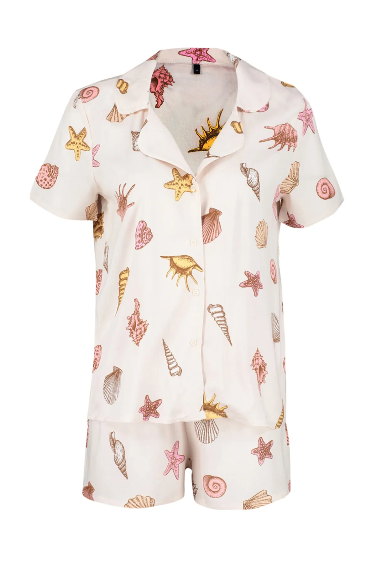 Trendyol Collection  Mehrfarbig bedrucktes Pyjama-Set aus gewebter Viskose THMSS24PT00303