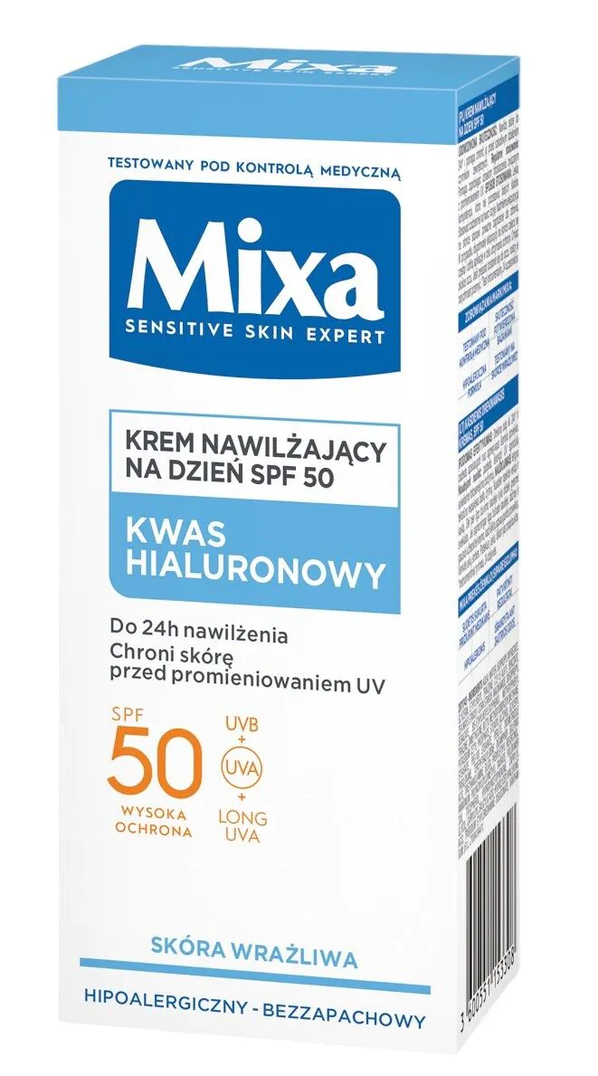 Mixa fugtgivende ansigtscreme SPF50 med hyaluronsyre for at forhindre tørhed
