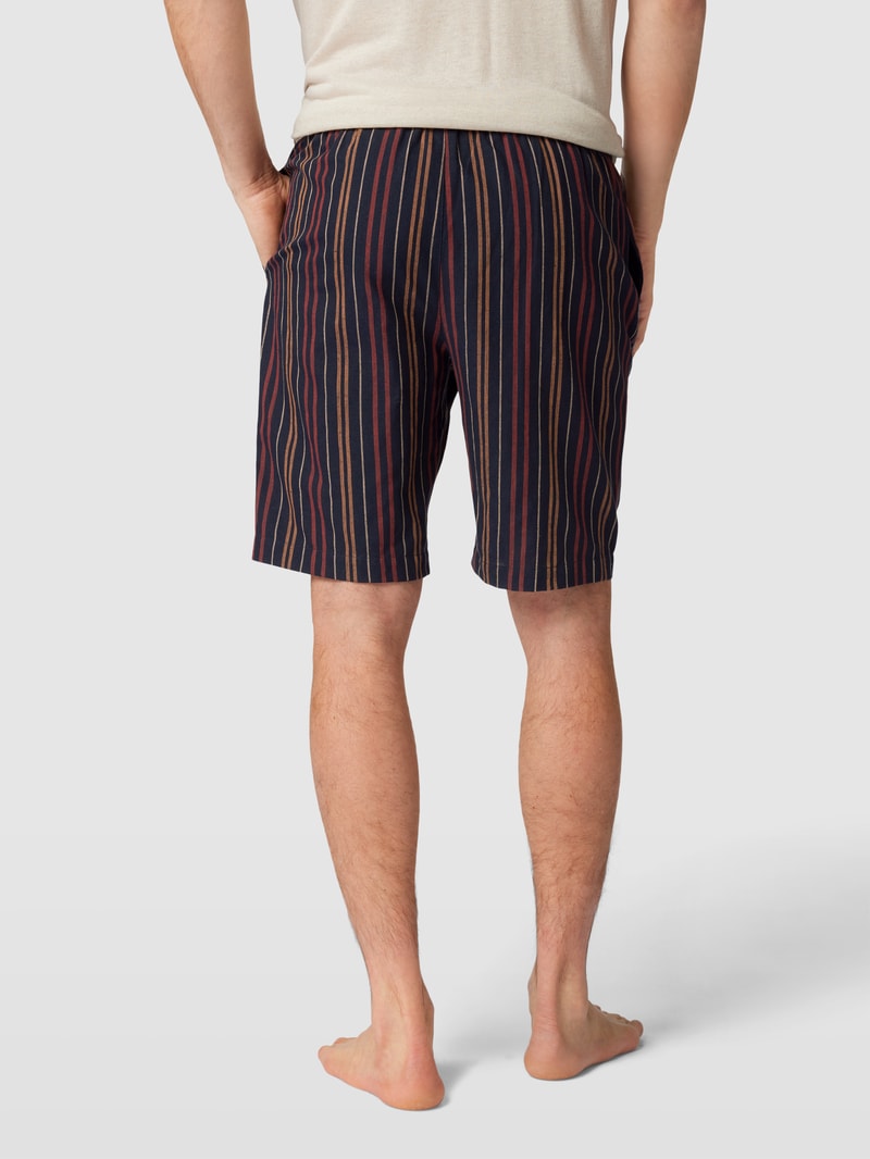 Pyjama-Shorts mit Streifenmuster in camel
