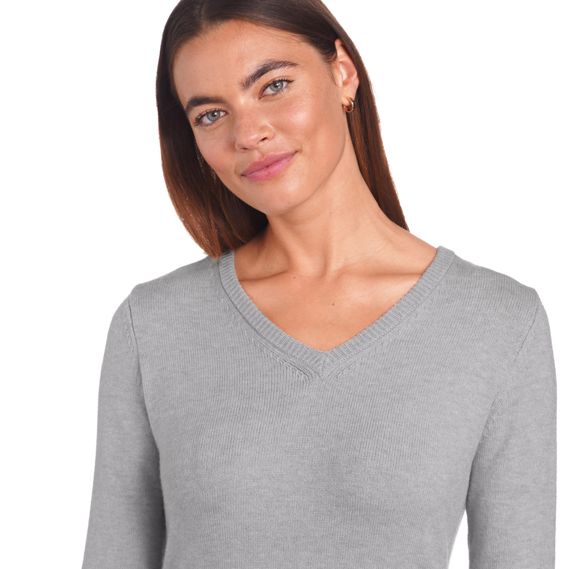 Damen Feinstrickpullover mit V-Ausschnitt