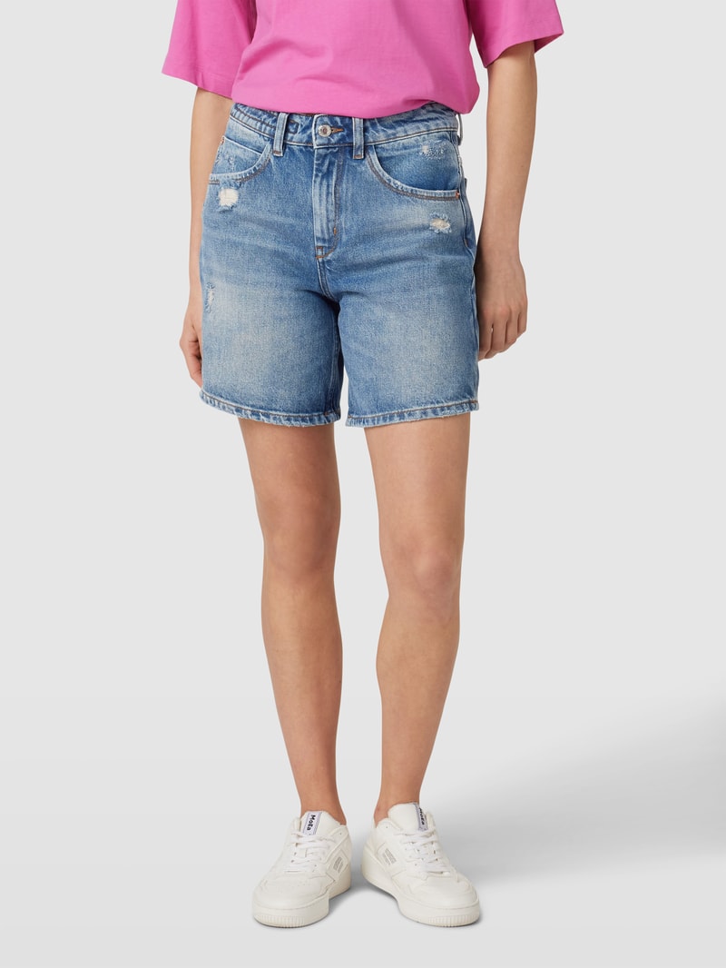 Jeansshorts mit Label-Patch Modell 'CABA' in blau meliert