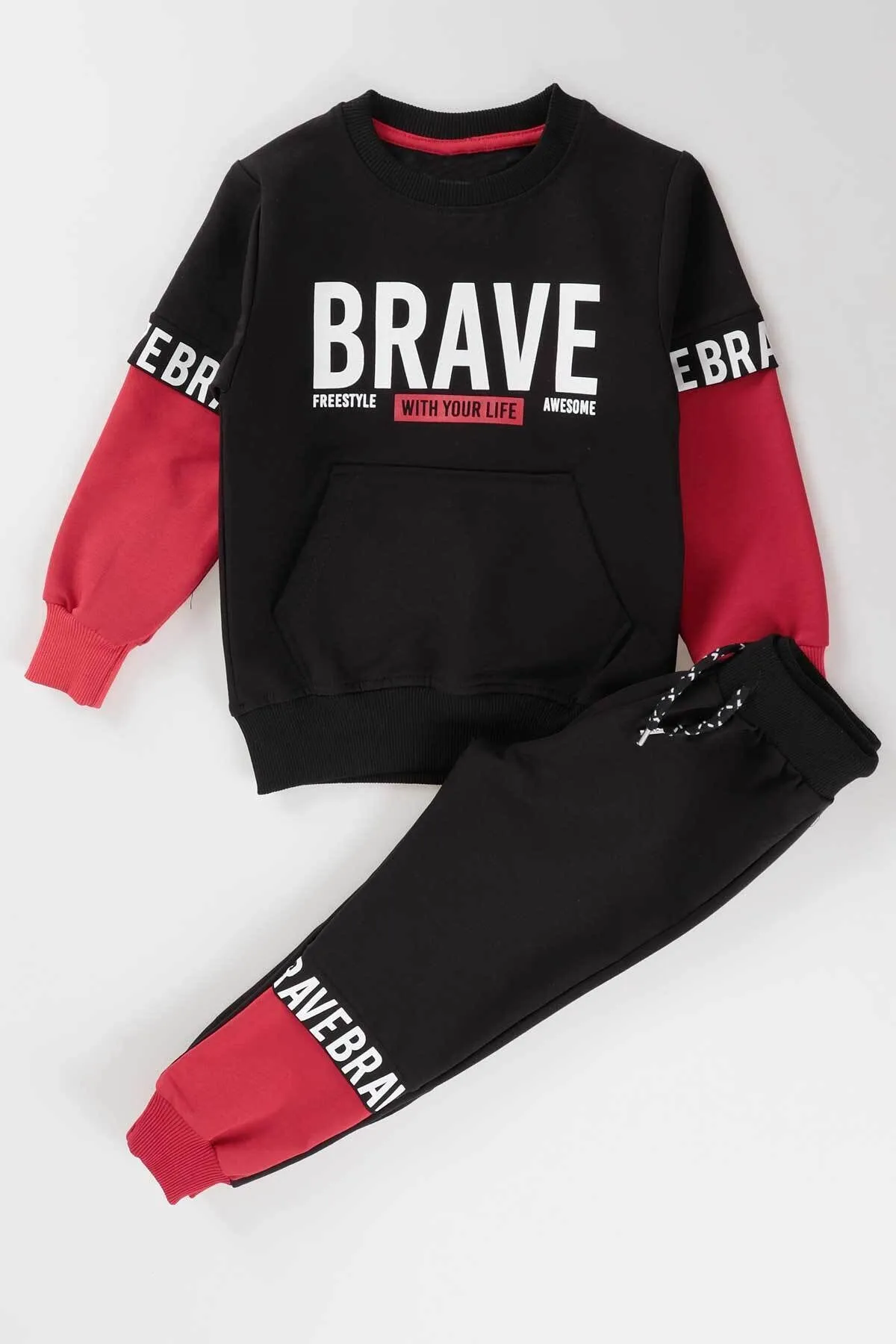 AHENGİM  Bedrucktes Brave-Trainingsanzug-Set für Jungen Ak2231