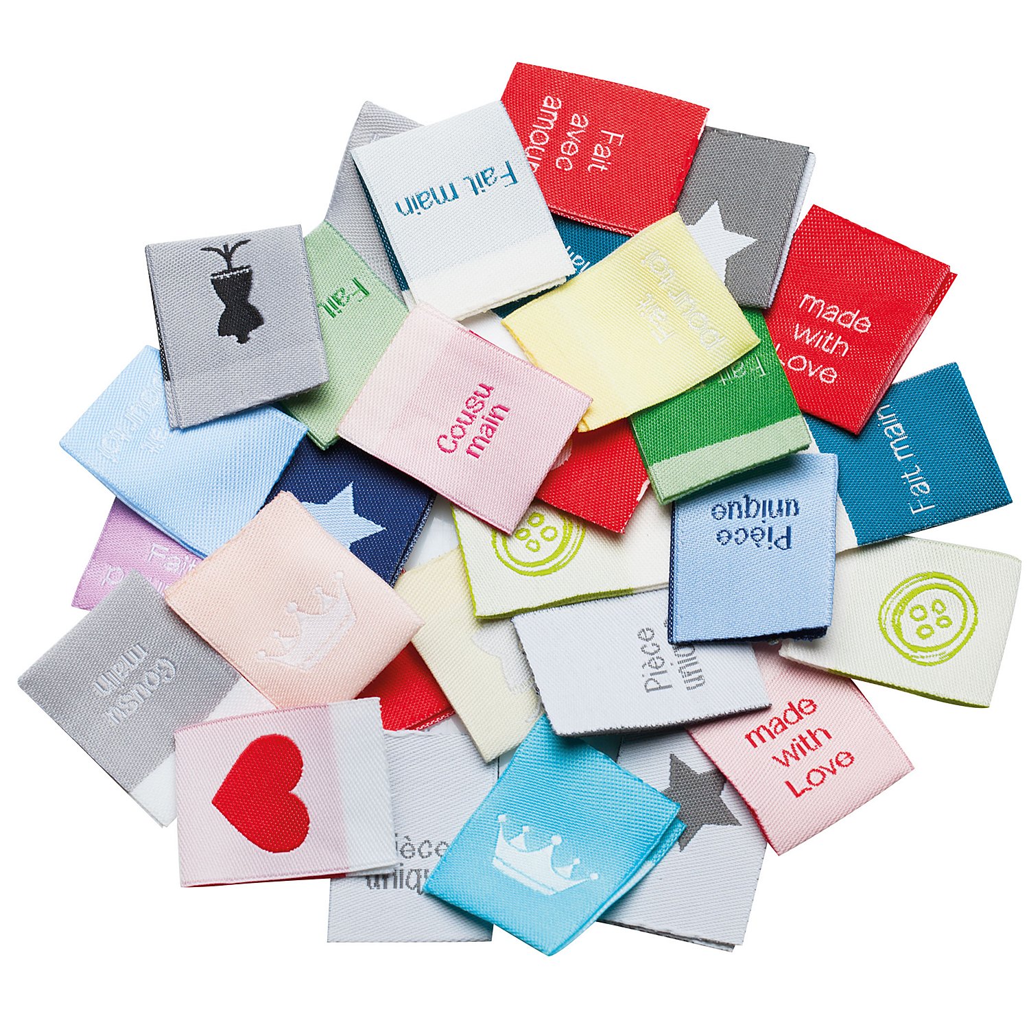 buttinette Label-Set, in Französisch, 2,5 x 6,4 cm, 30 Stück