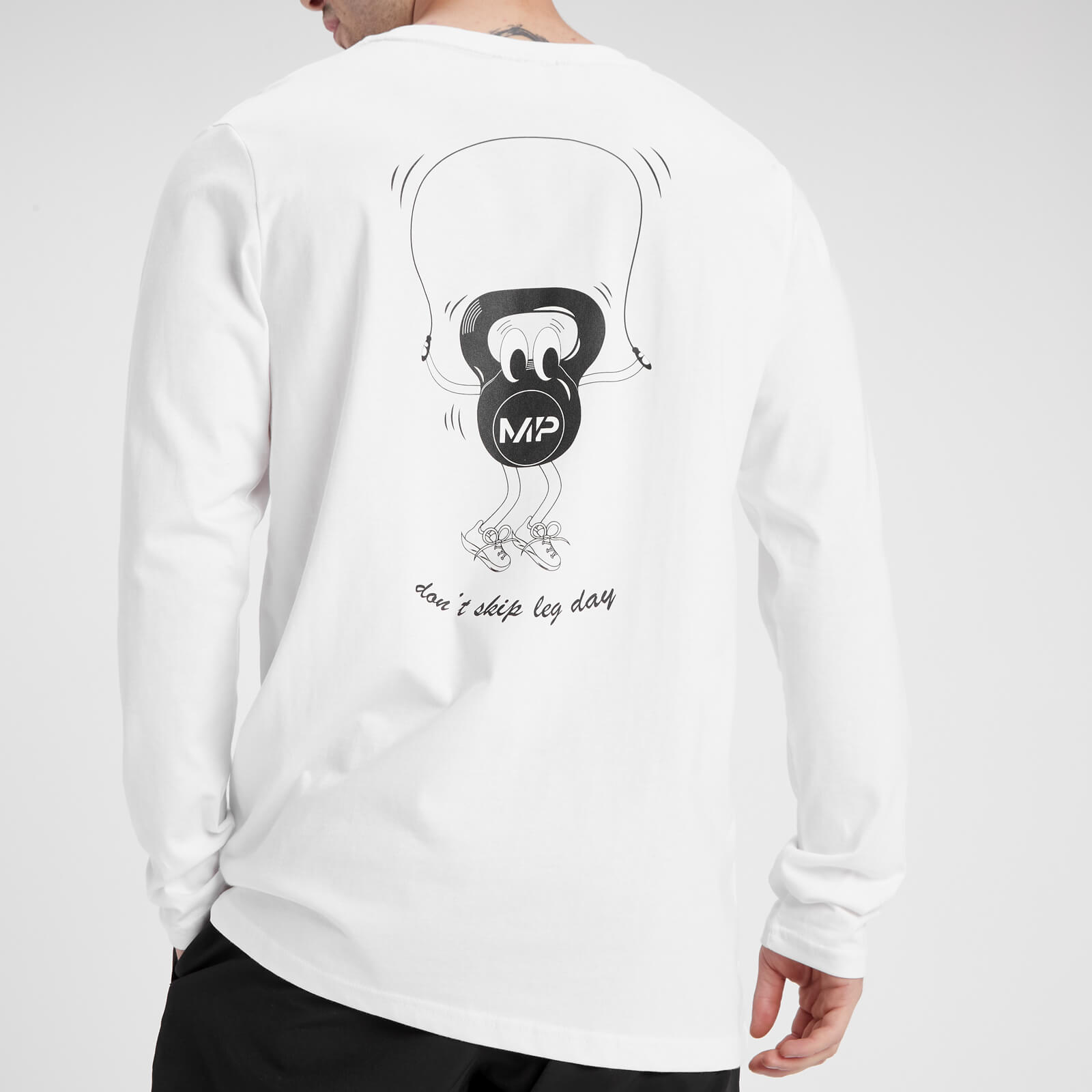T-shirt à manches longues MP Leg Day Graphic pour hommes – Blanc