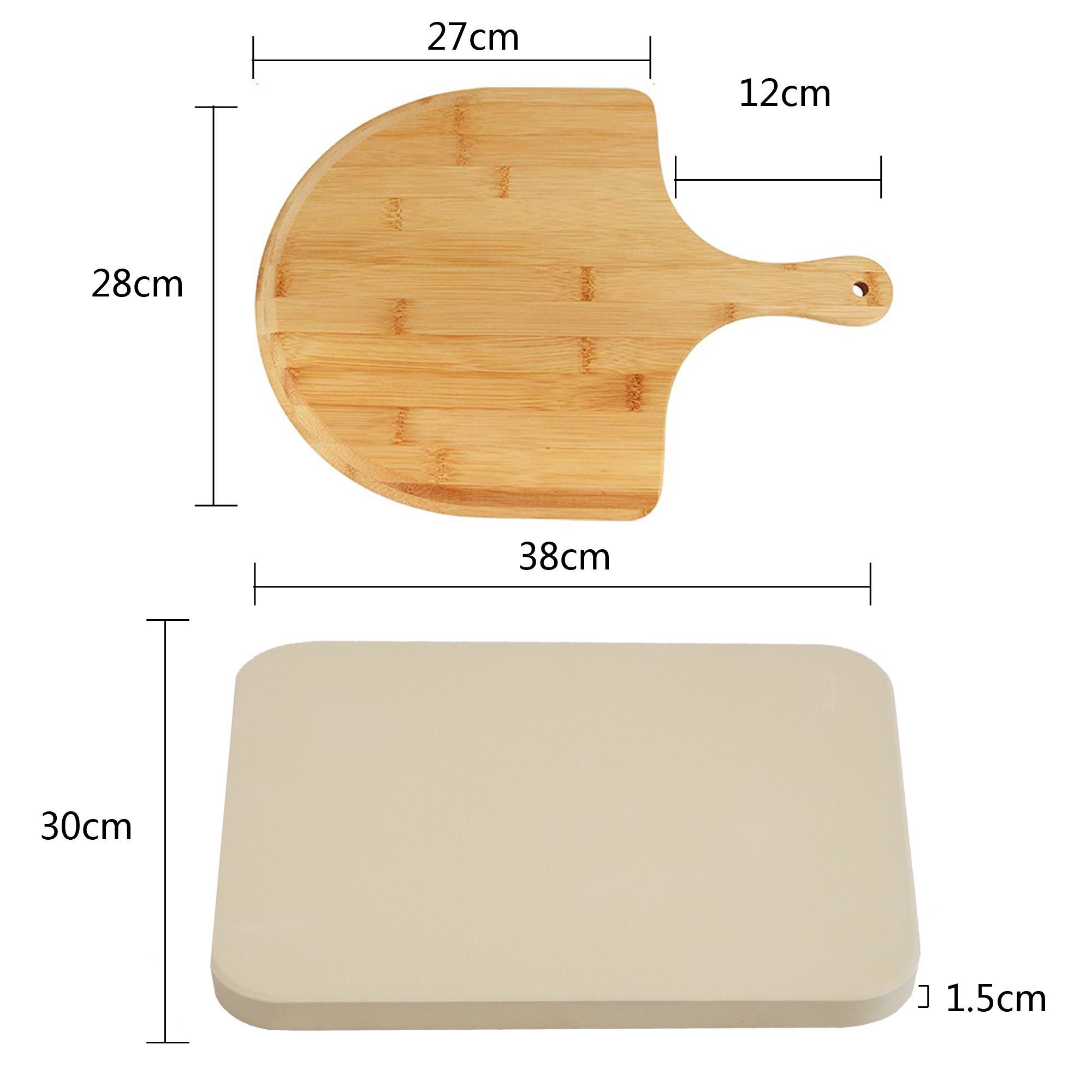 Melko Pizzastein Backstein Pizzastein SET 4tlg. Steinofen 30x38cm Pizza Stone, Cordierit, (Stück), Geruchlos, nicht verformend