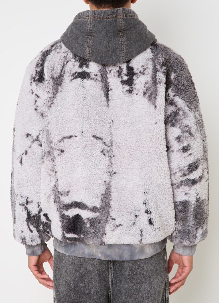 Giacca in stile teddy Diesel S-Depla con cappuccio e tasche laterali