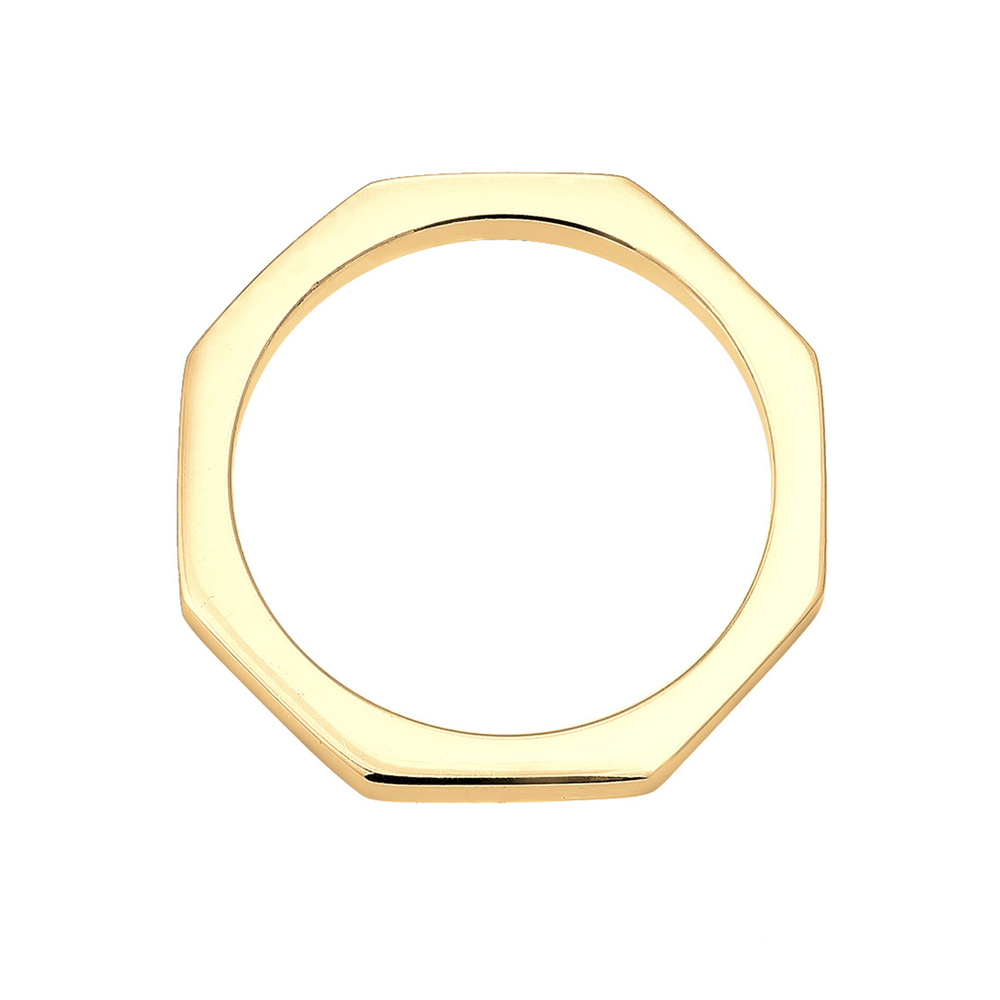 Elli Elli Bague Hexagon Geo Minimal 925 Sterling Silber Bague