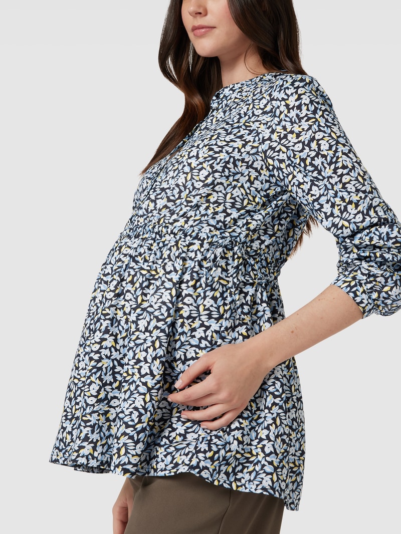 Umstands-Bluse mit Allover-Muster Modell 'Davey Lia Woven Top' in blau