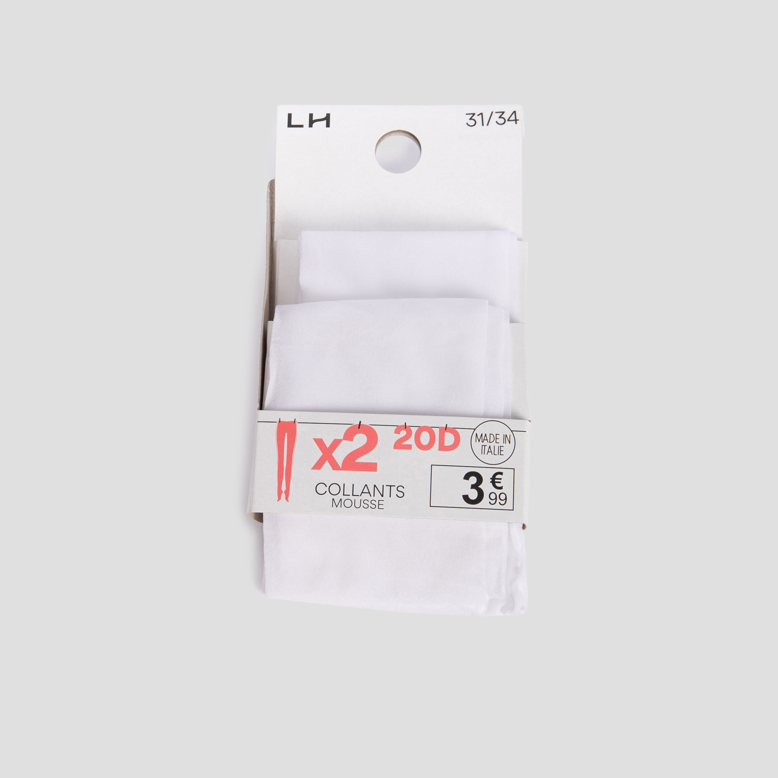 Lot 2 collants blanc femme | La Halle