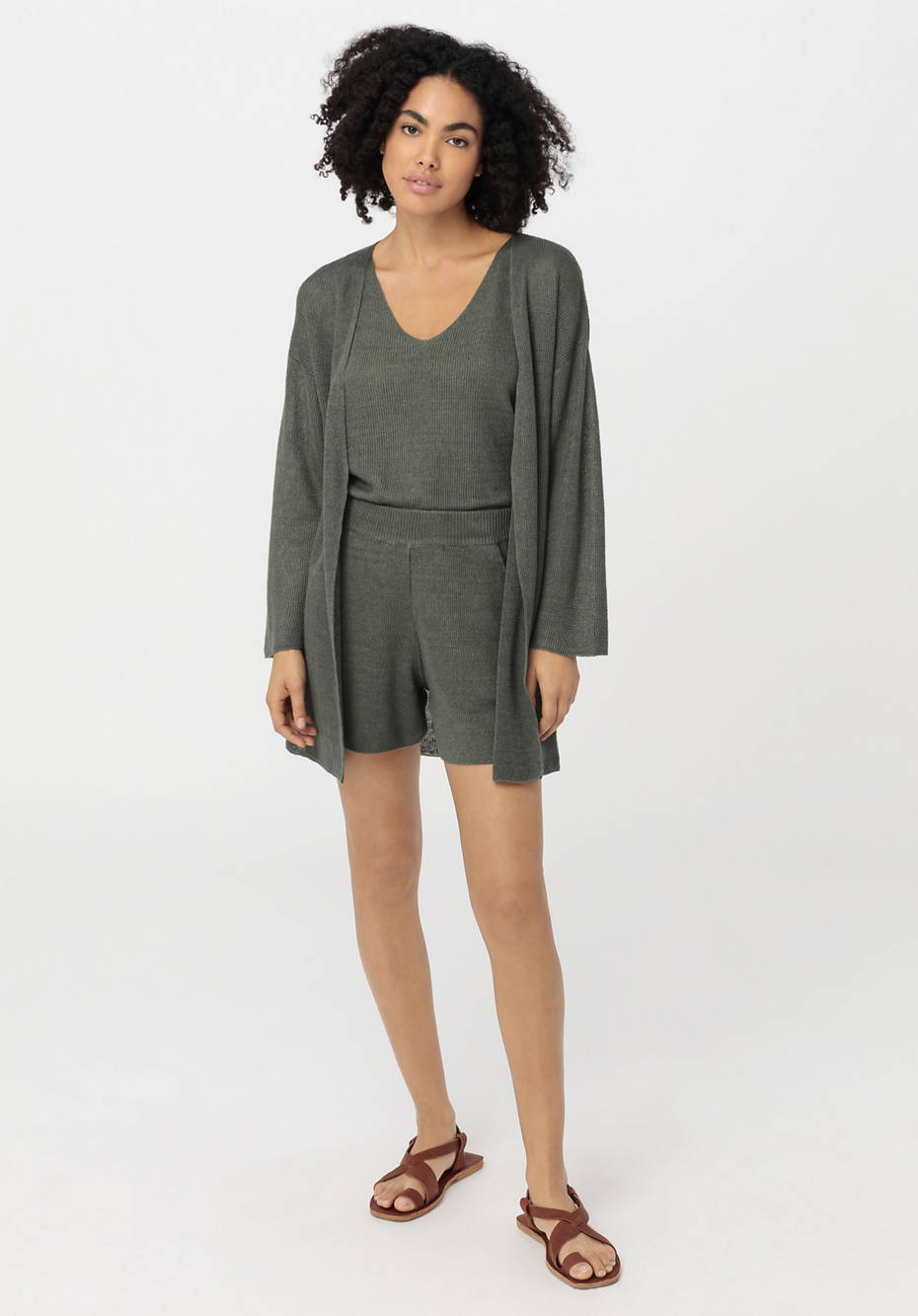 Strickjacke aus reinem Bio-Leinen