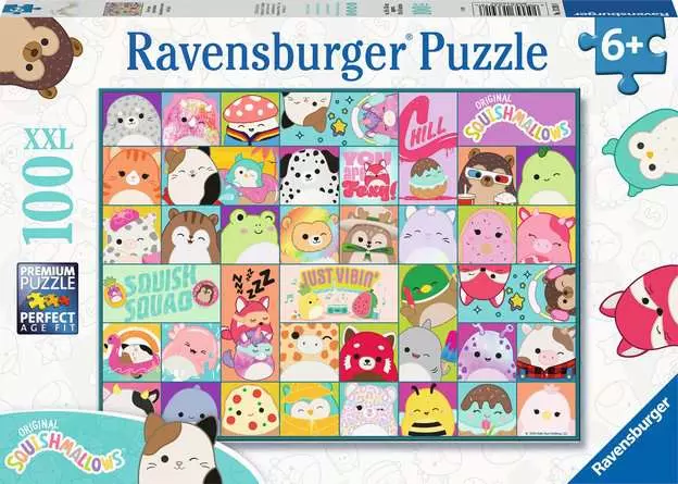 Kinderpuzzle ab 6 Jahren - Viele bunte Squishmallows - 100 Teile