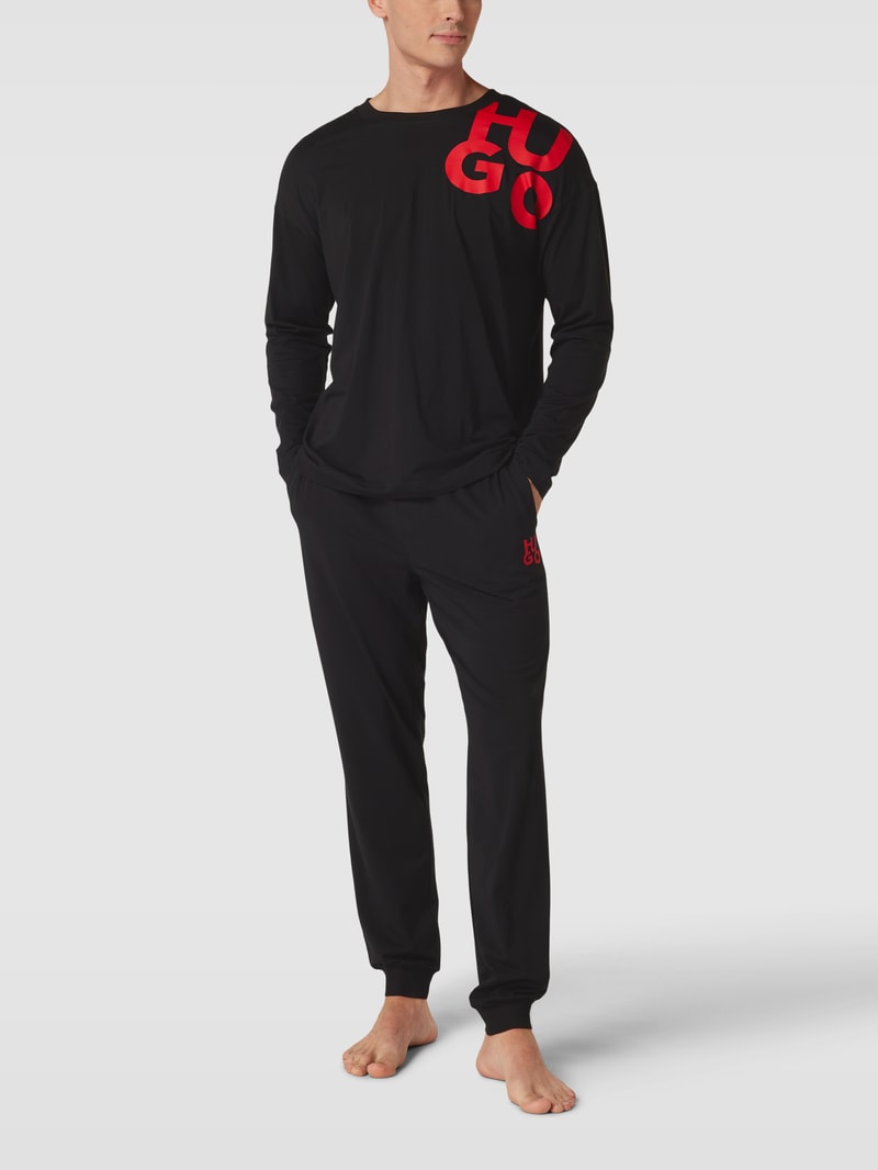 Pyjama mit Stretch-Anteil in schwarz