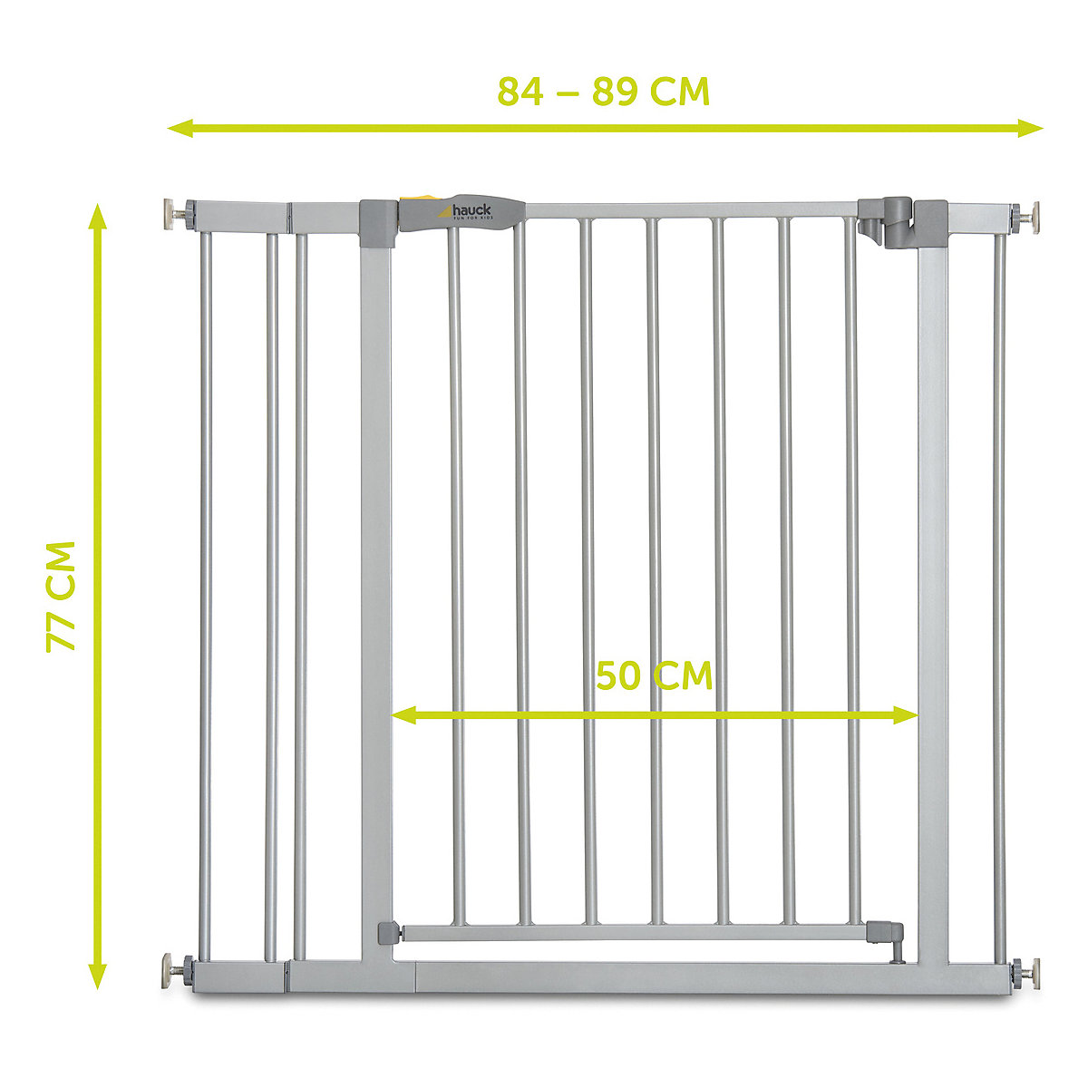 Tür-und Treppenschutzgitter Stop N Safe 2, 84 - 89cm inkl. 9cm Verlängerung, silber