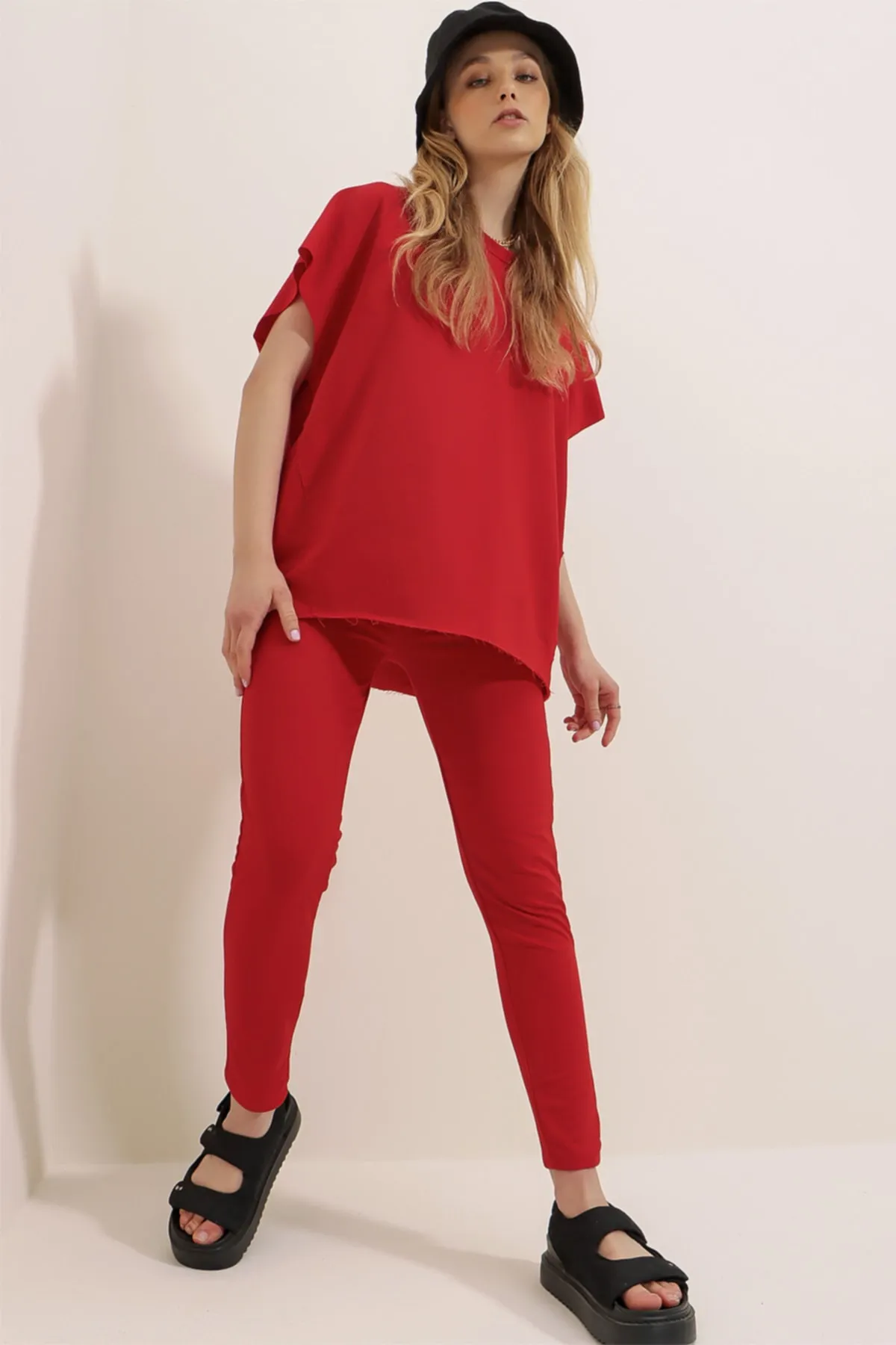 Trend Alaçatı Stili  Trainingsanzug - Rot - Regular Fit
